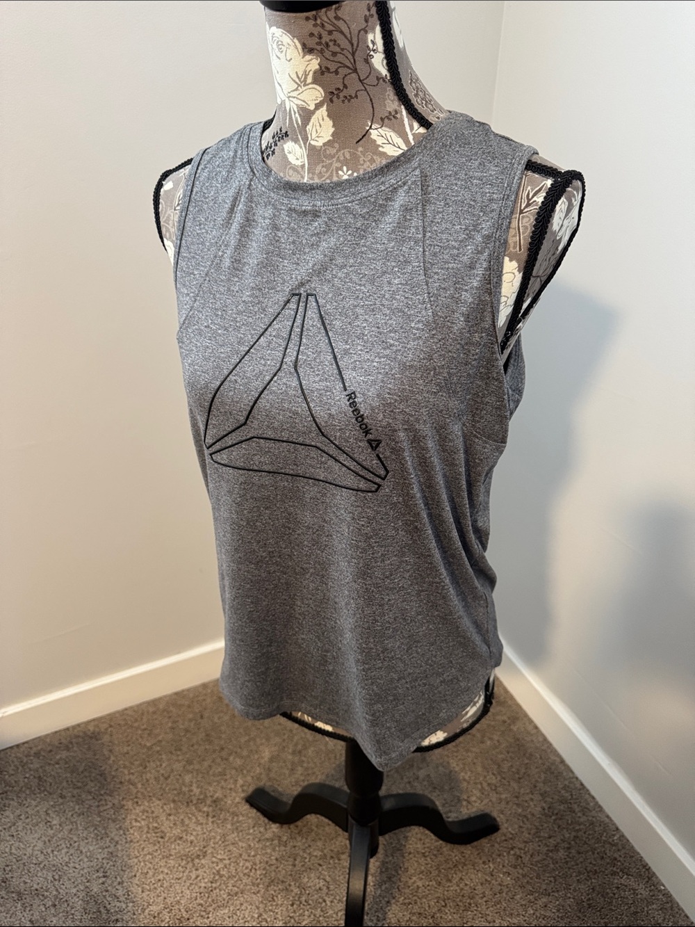 Reebok Gray Athletic Sleeveless Tank with Logo